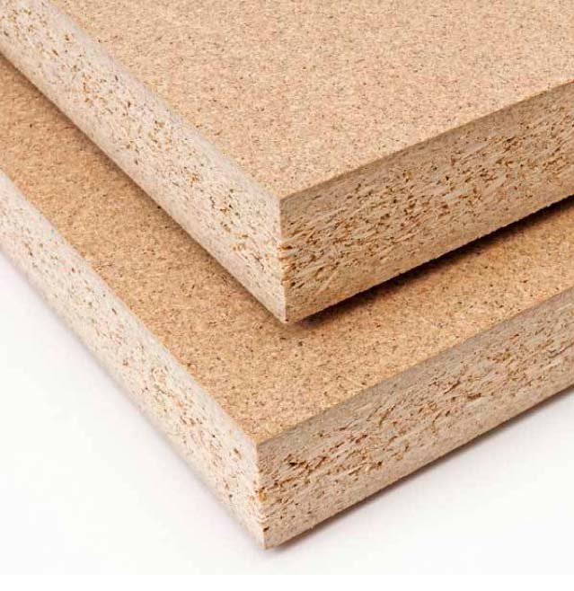 chapas de MDP sem revestimento, mostrando o substrato com grãos maiores que conferem mais resist...