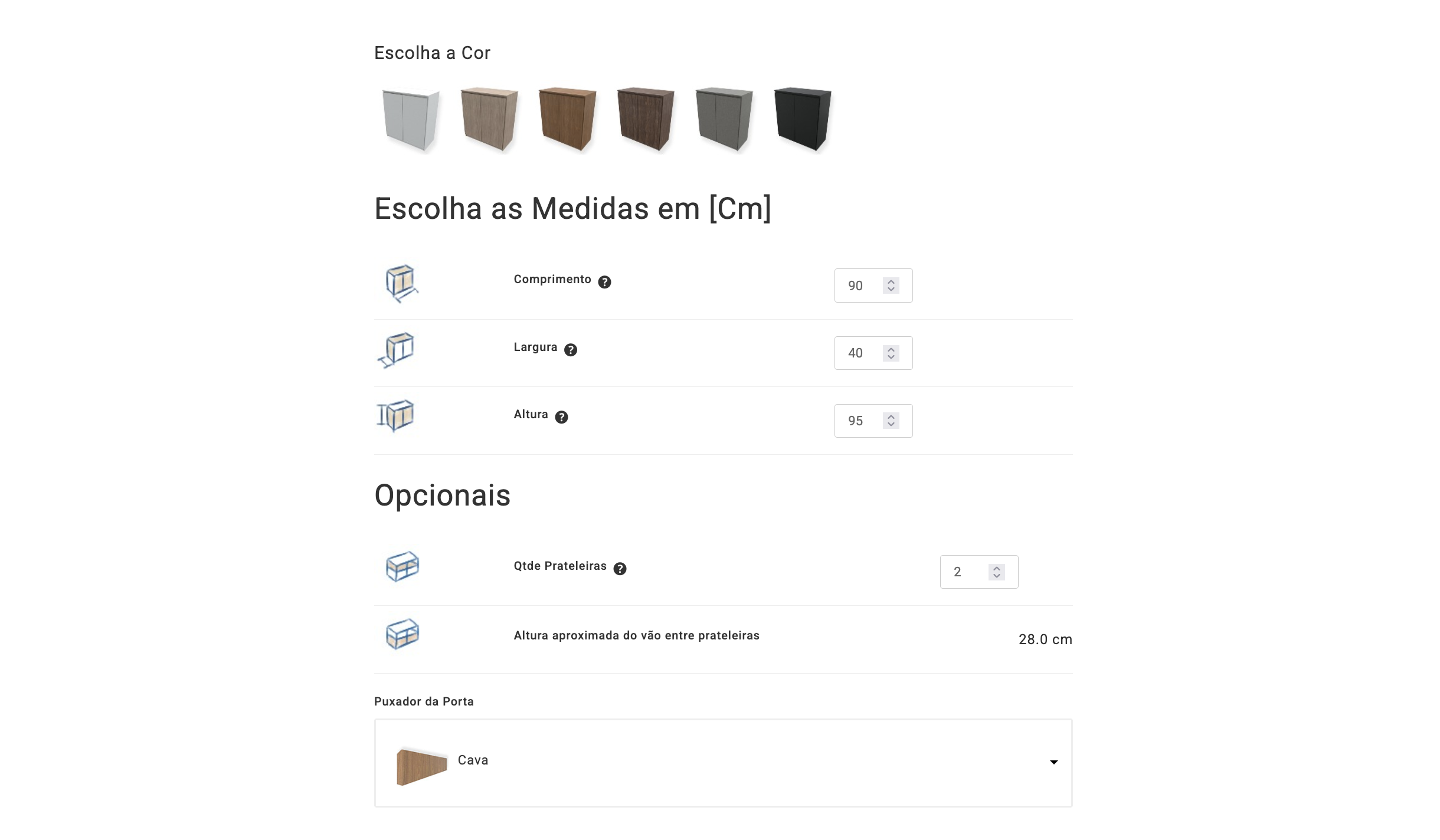 Imagem da UI da Marcena editando um gabinete